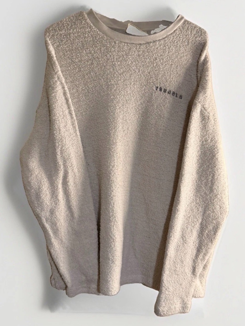 YoungLA Cozy Longsleeve Bouclé Waffle Knit Textured Pullover Crewneck Sz XL